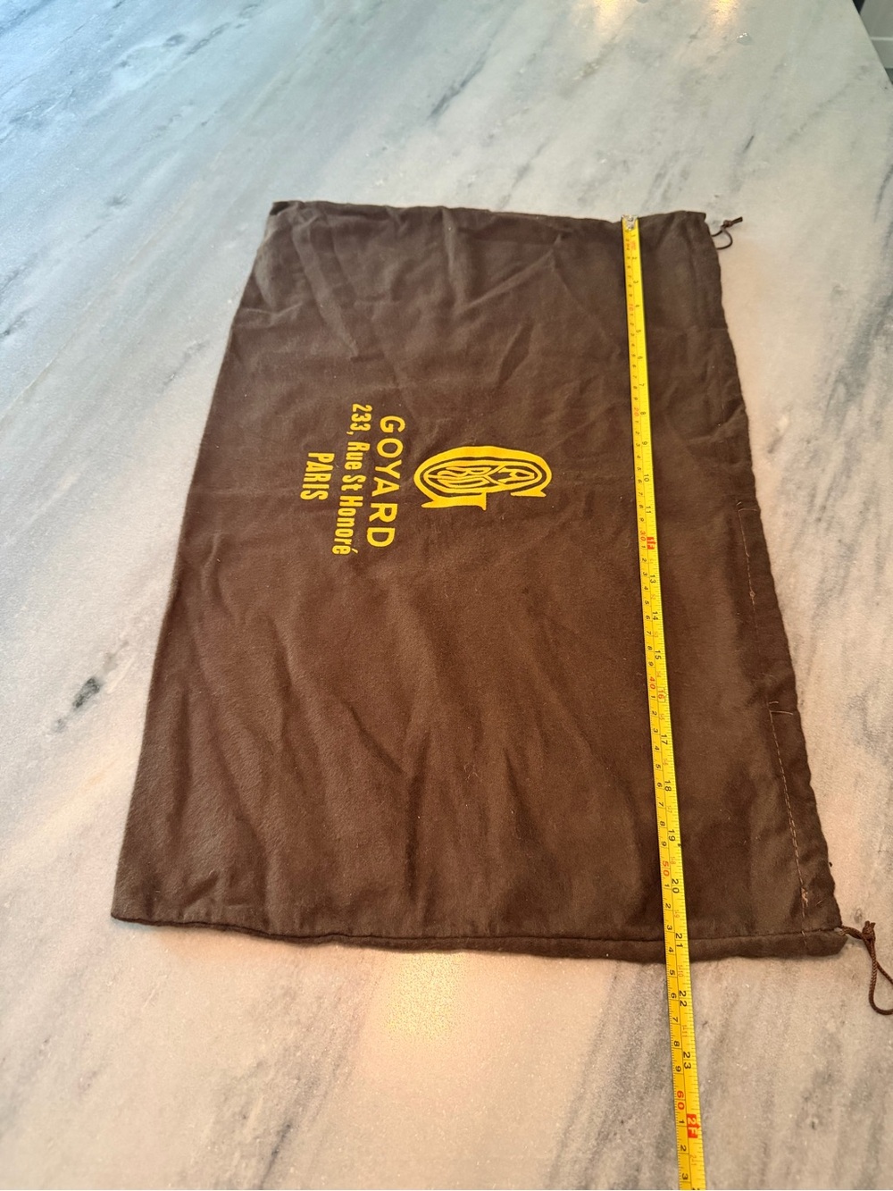 Goyard Brown Drawstring Dust Bag with Yellow Logo - Men Bags